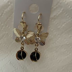 Gold plated butterfly earrings